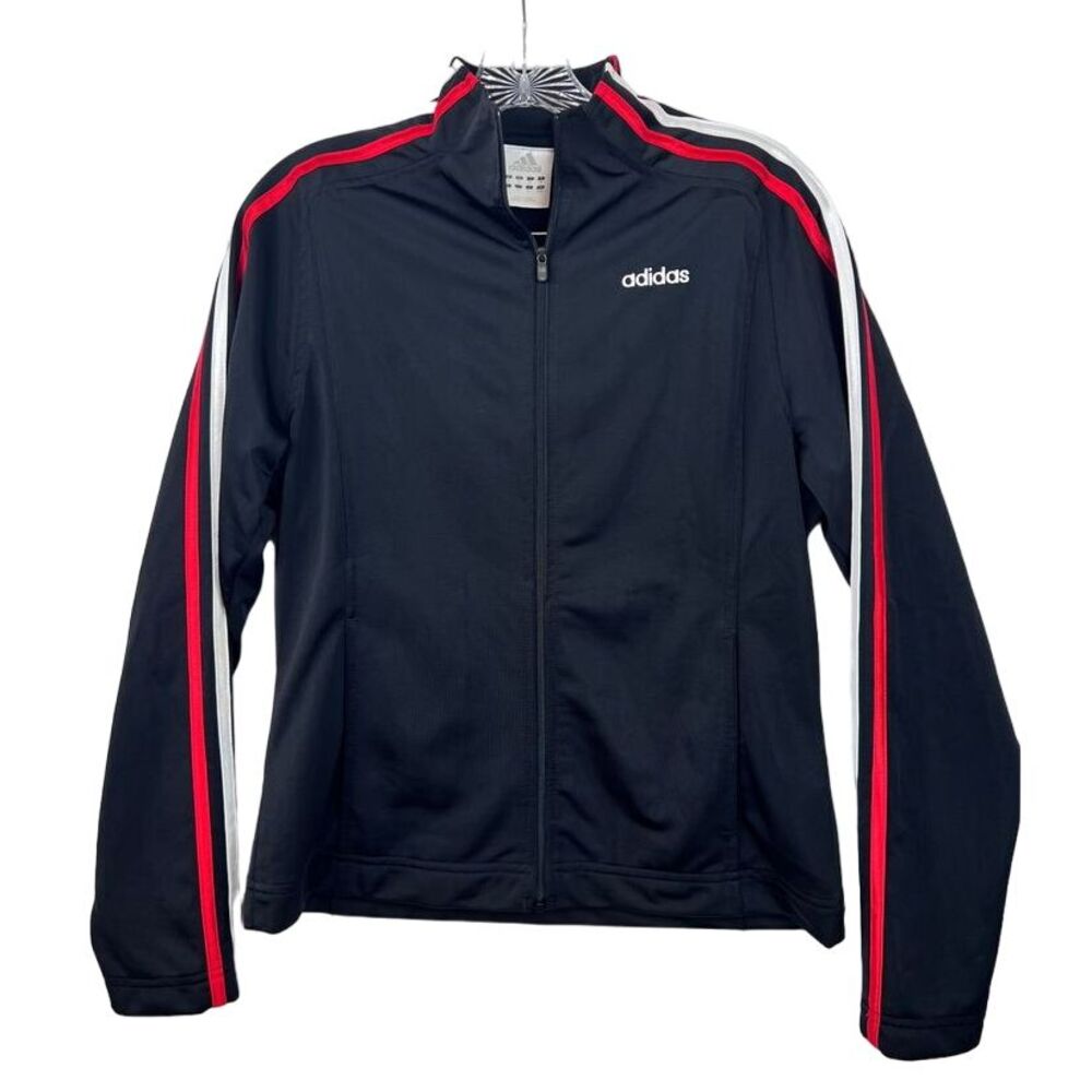 VINTAGE ADIDAS 3 Stripe Mens Red Black Lined Size Small